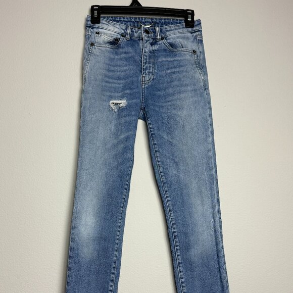 Saint Laurent Mid-Rise Skinny Distressed 24W - Picture 1 of 10